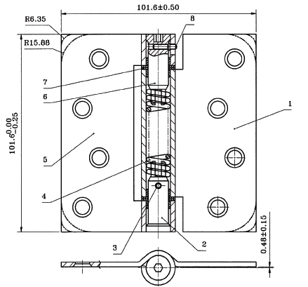 Technical Drawing Spring Hinge